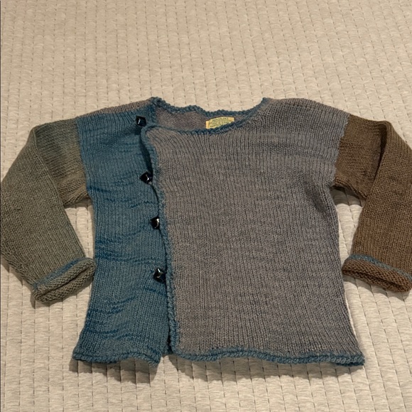 Seacolors One of a Kind Two-Tone Knit Cardigan. Hand Dyed & Loomed in Maine, - Picture 11 of 11